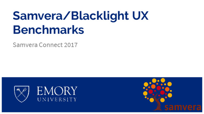 <span itemprop="name">Samvera/Blacklight UX Benchmarks</span>