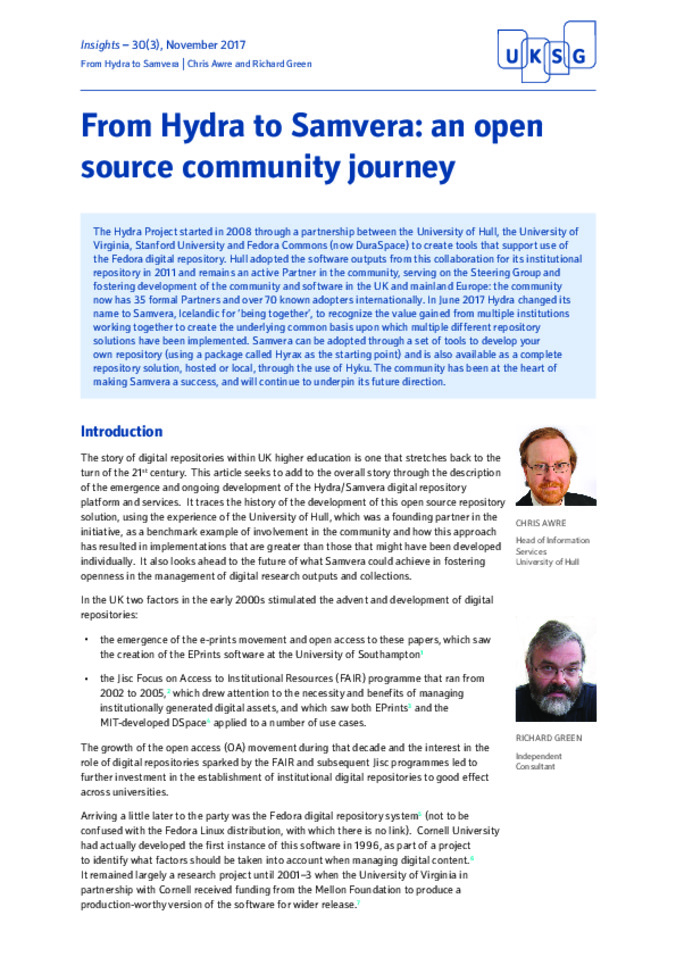 <span itemprop="name">From Hydra to Samvera: An open source community journey</span>