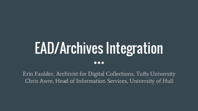 <span itemprop="name">EAD/Archives Integration</span>